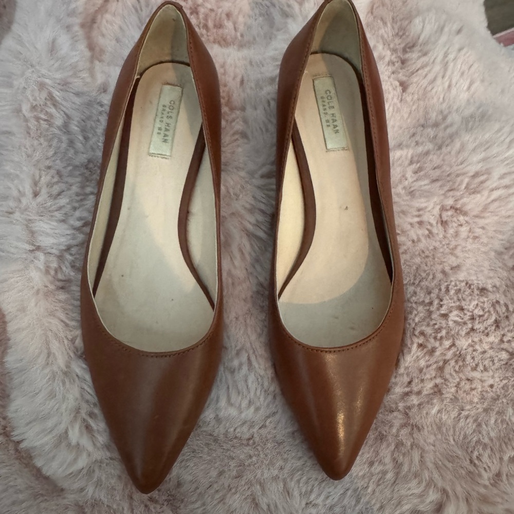 Cole Haan Vesta Skimmers Women's Brown Leather Flats